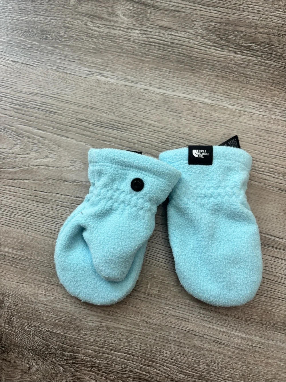 The North Face baby mittens 6-24 months Light Blue Fleece Mittens